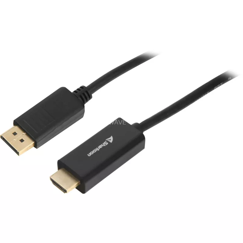 Sharkoon SHA DisplayPort 1.2 uz HDMI 4K melns 3.0m AKTĪVS 4Kx2K 60Hz