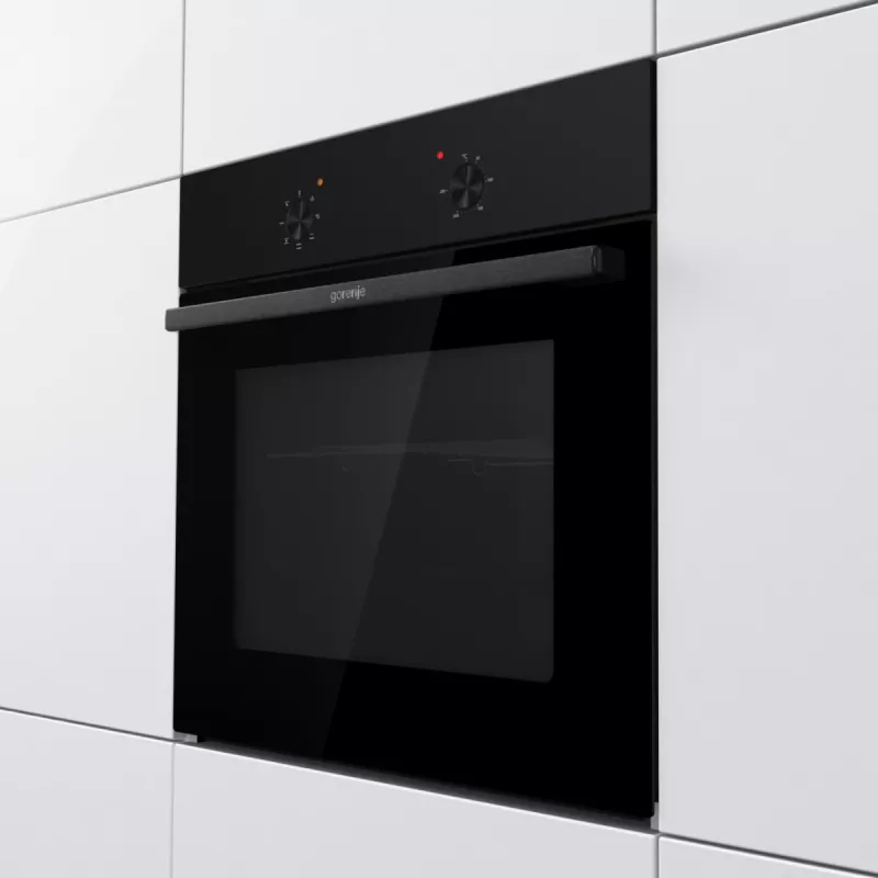 Gorenje Cepeškrāsns BO6615E01B | 60 L | Elektriskā | EnamelClean | Pievilšanas-pagriešanas pogas | Melna