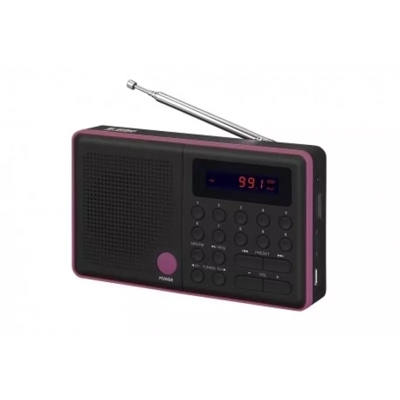 Eltra Pliszka USB FM radios, melns