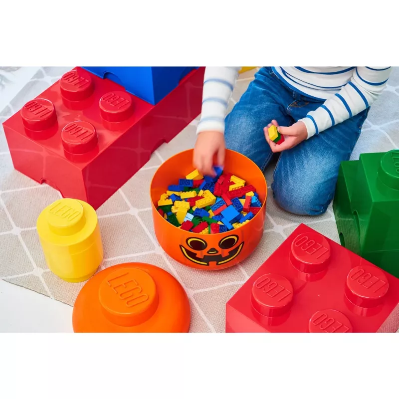 Uzglabāšanas kaste Room Copenhagen LEGO Storage Head Pumpkin liela oranža/melna