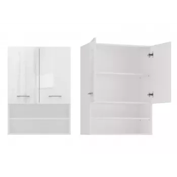 Topeshop POLA MINI DK baltā spīduma vannas istabas skapis Balts