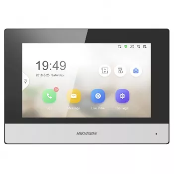 Hikvision DS-KH6320-WTE1 video durvju zvana sistēma 17,8 cm (7 inch) melna, sudraba