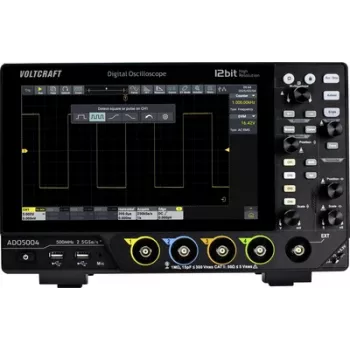 Voltcraft ADO-5004 digitālais osciloskops 500 MHz 4 kanāli 2.5 GSa/s 250 Mpts 12 biti