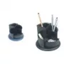 helit Multi-Pen Cup Linear, 4 nodalījumi, grozāms, melns, polistirols, apaļš, Diametrs: 150 mm, Augstums: 112 mm (H6390595)