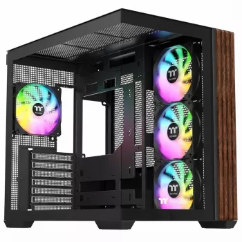 Vidējais tornis THERMALTAKE S380 TG ARGB Melns ar rūdītu stiklu un ARGB apgaismojumu