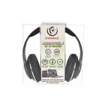 Stereo austiņas ar mikrofonu Rebeltec AUDIOFEEL2 MELNA