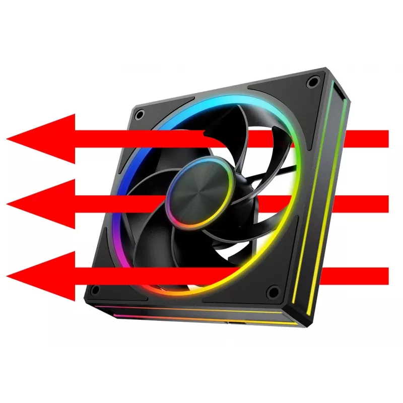 Datora korpusa ventilators MODECOM VOLCANO LOOP 120 ARGB Reverse Fan Melns 120 mm PWM 400–1400 RPM ARGB savienotājs