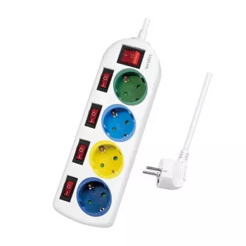 LogiLink 4 rozetes 1.5m krāsains