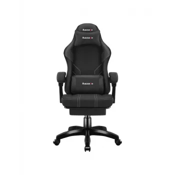Spēļu krēsls huzaro Force 3.7 Carbon Black — ergonomisks, regulējams augstums 107.5–116.5 cm, 5 riteņi, jostas un kakla spilveni