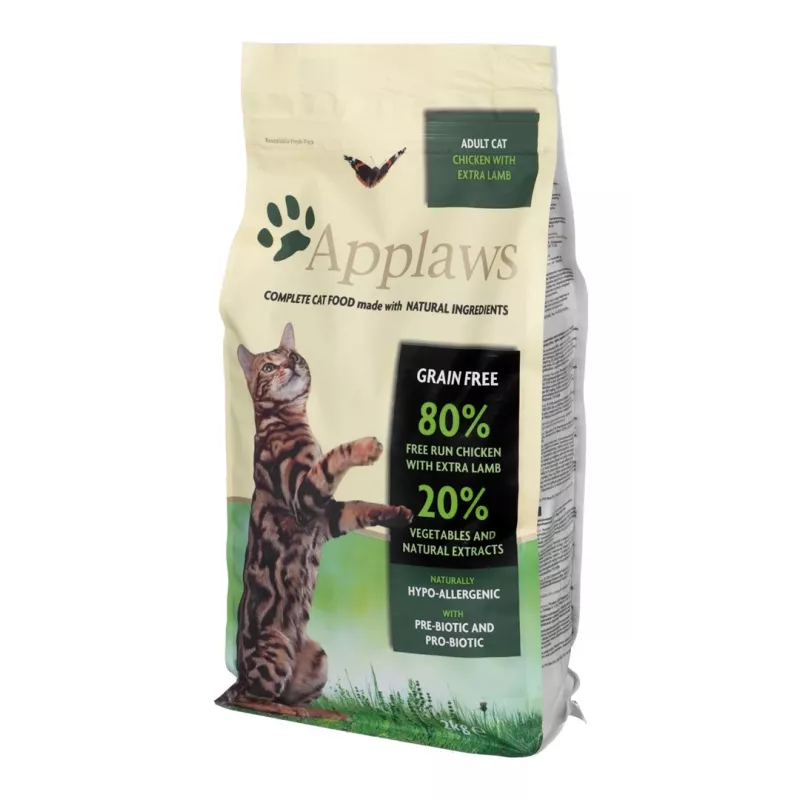 Sausā barība kaķiem Applaws Adult Chicken & Lamb 2 kg — bezgraudu, 36% olbaltumvielu, 16% tauku