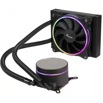 Šķidruma dzesēšanas sistēma Inter-Tech LC-120 RGB 12 cm Melna