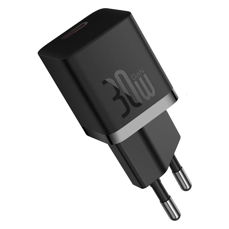 Baseus P10110902113-01 USB-C GaN5 mini 30W sienas lādētājs Melns