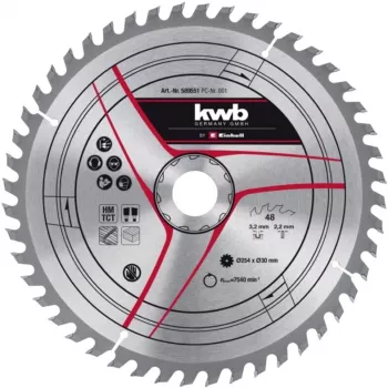 KWB Ripzāģa asmens TCT Ø 254 x 30 mm, 3,2 mm, 48 zobi