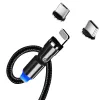 3-in-1 uzlādes kabelis ColorWay CW-CBUU037-BK — Lightning, Micro-USB, USB-C, 1 m, 2,4 A