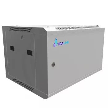Extralink sienas skapis 6U 600x450 pelēks, metāla durvis
