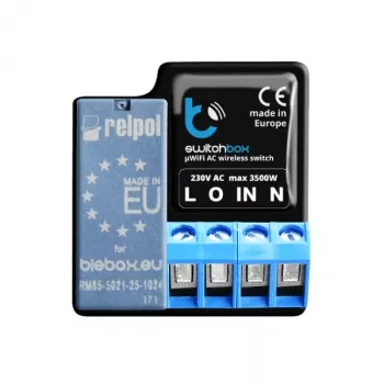 Blebox SwitchBox melns - bezvadu releja modulis