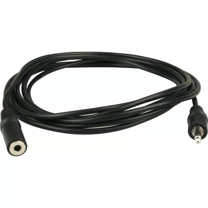 Wentronic Goobay 3,5 mm ligzdas pagarinātājkabelis, melns, 3 m - 3,5 mm spraudnis (3 kontaktu, stereo) > 3,5 mm ligzda (3 kontaktu, stereo) (50432)