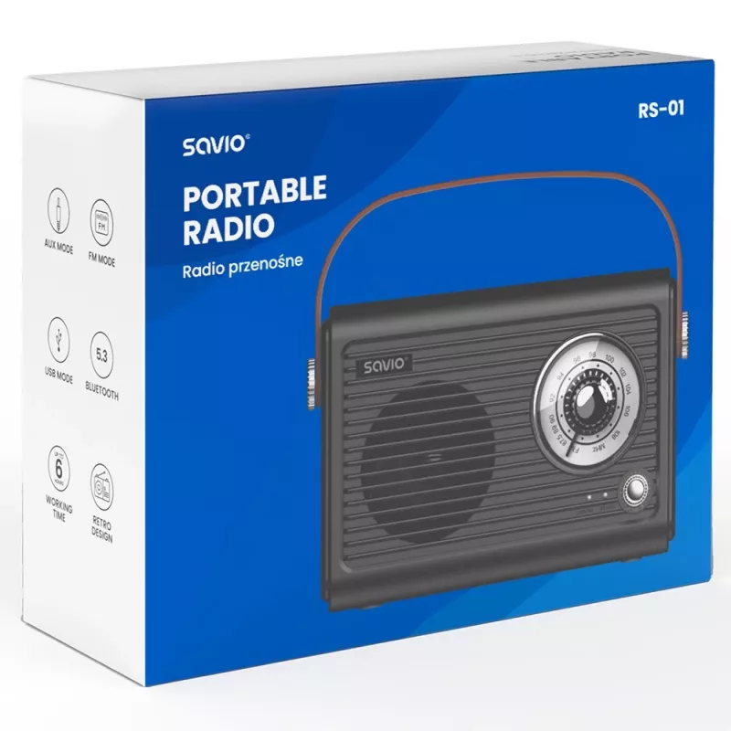 Pārnēsājamais radio Savio RS-01 Analog Melns