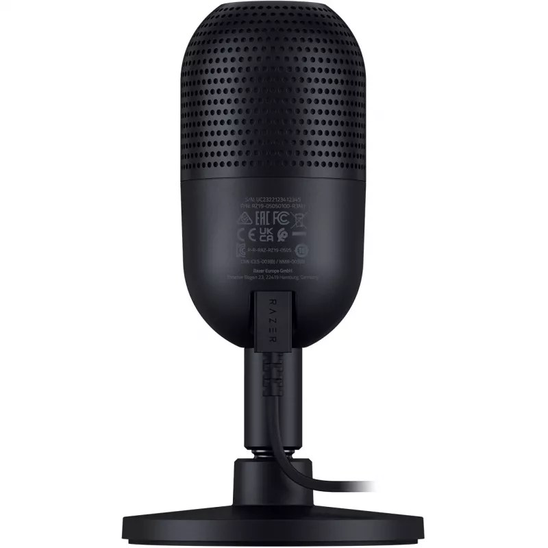 Galda mikrofons Razer Seiren V3 Mini, USB-C, superkardioīds, 20–20000 Hz, 96 kHz, 24-bit, melns