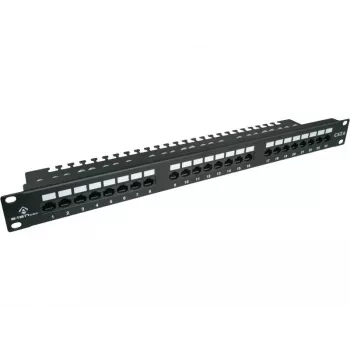 Patch panel Alantec PK001 24-portu UTP Cat.6 1U 19 collu – 24x RJ45, U/UTP (UTP), melns