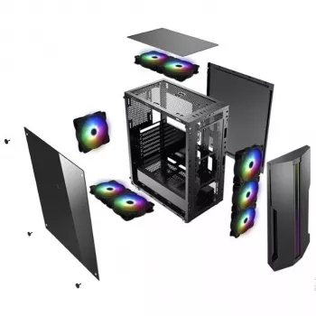 Korpuss Xilence Performance C XILENT BLADE X512.RGB Midi Tower Melns