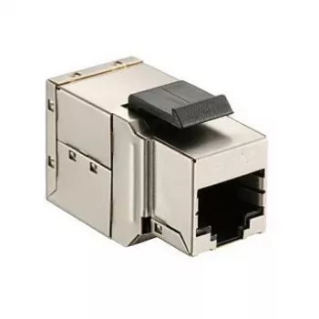 8 gab. Ekranēts Cat6 Keystone Inline Savienotājs, EQUIP — Plakans, RJ-45, 17×35.5×24.4 mm, sudrabs