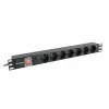 Strāvas sadalītājs Lanberg PDU-07F-0200-BK, 1U, 7 kontaktligzdas, 16 A, melns