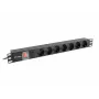 Strāvas sadalītājs Lanberg PDU-07F-0200-BK, 1U, 7 kontaktligzdas, 16 A, melns