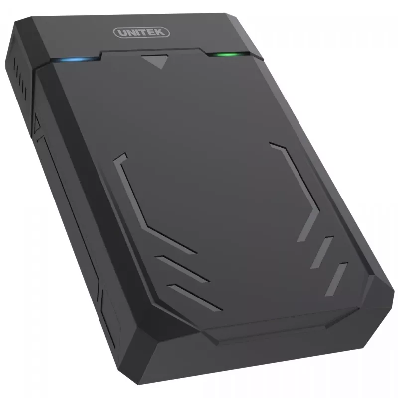 HDD/SSD ārējais korpuss Unitek Y-3035 — 2.5/3.5 collu SATA, USB 3.2 Gen 1 (USB Type-B), 6 Gbit/s, melns, ar tīkla adapteri