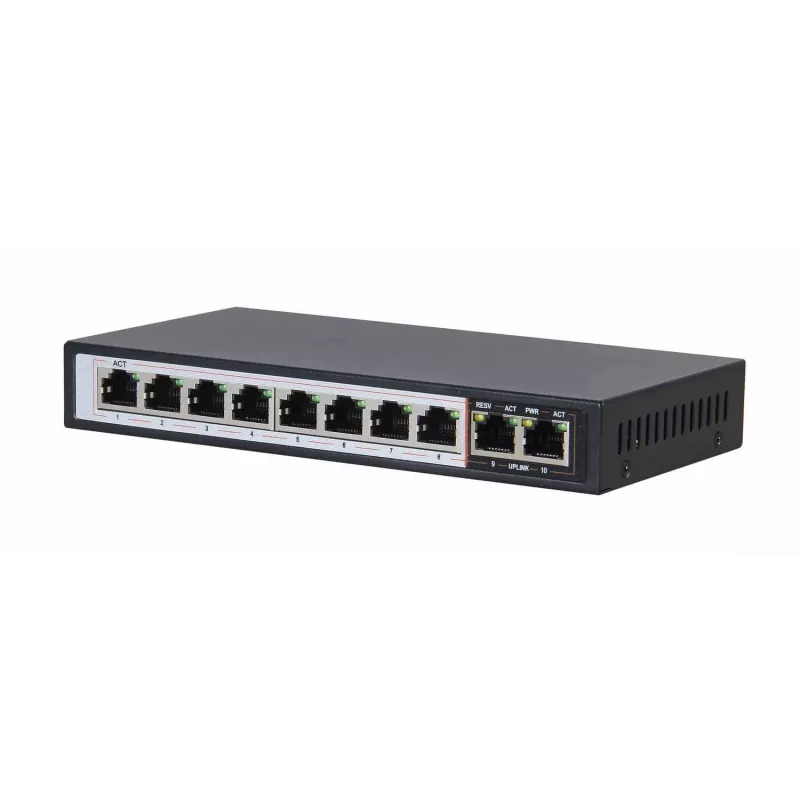 Slēdzis Extralink PERSES 8x Gigabit PoE/PoE+ 2x RJ45 Uplink 96W