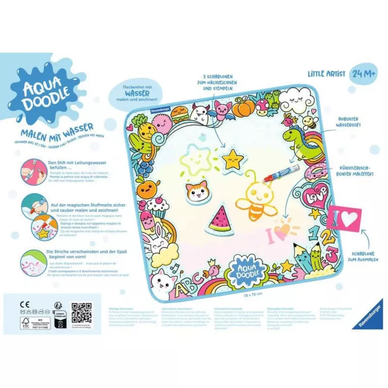 Bērnu ūdens zīmēšanas paklājiņš Ravensburger Little Artist Daudzkrāsains