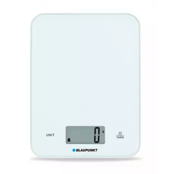 Virtuves svari BLAUPUNKT FKS401 — balts, līdz 10 kg, precizitāte 1 g, skārienjutīga vadība