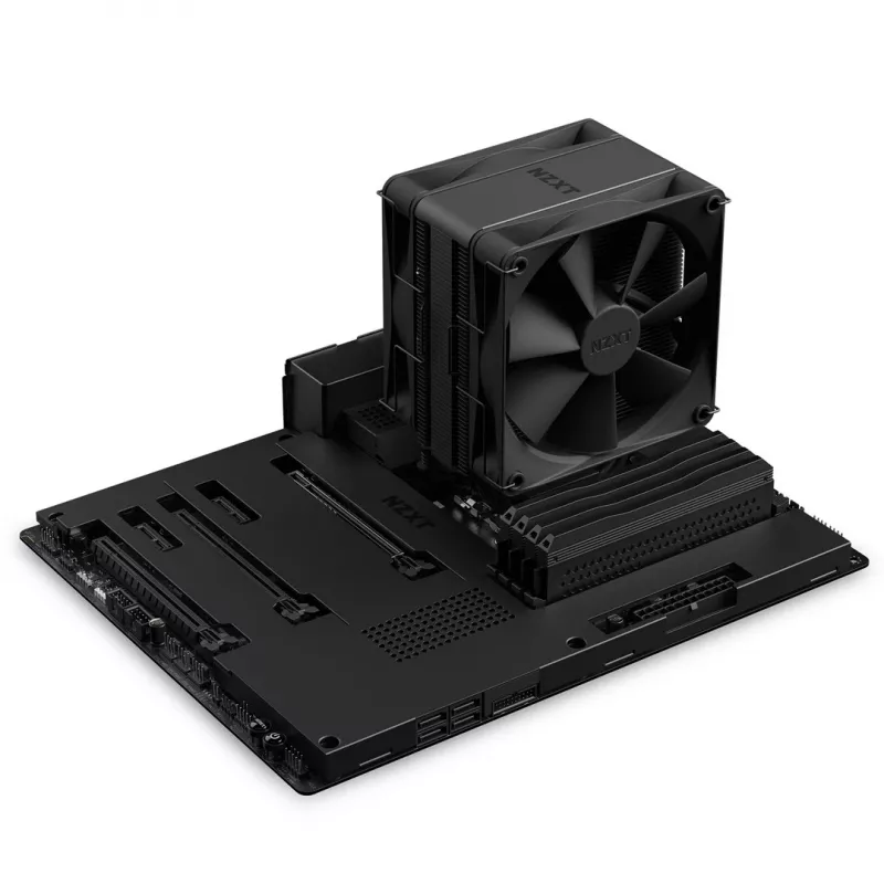 Gaisa dzesētājs NZXT T120 Procesors 120 mm Melns — 4 siltuma caurules, 120×120×26 mm ventilators, PWM, vara pamatne