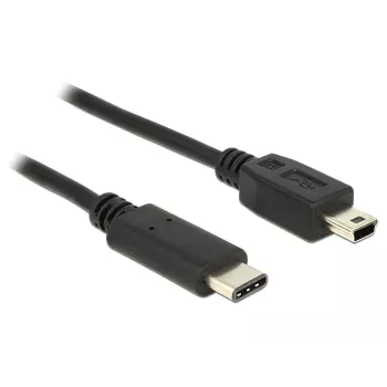 USB kabelis DeLOCK 83603 USB 2.0 1m USB C – Mini-USB B Melns