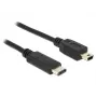 USB kabelis DeLOCK 83603 USB 2.0 1m USB C – Mini-USB B Melns
