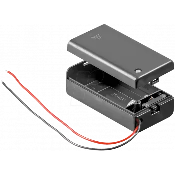 Wentronic Goobay 1x 9V bloka bateriju turētājs, Melns - vaļēji kabeļa gali, ūdensnecaurlaidīgs (48171)