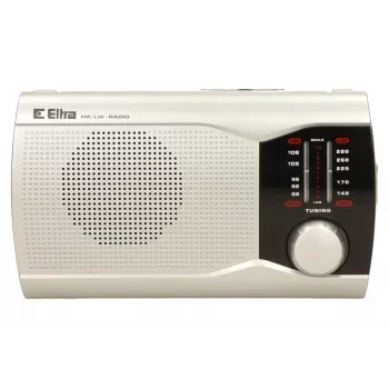 Pārnēsājams radio Eltra EWA Sudrabs — AM/FM uztvērējs, darbojas ar baterijām