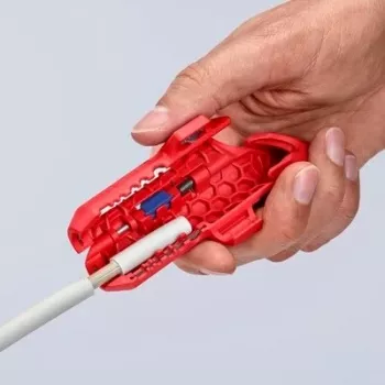 Noņemšanas instruments Knipex ErgoStrip PV 16 95 03 PV kabeļiem, regulējams atdurs, ergonomisks rokturis