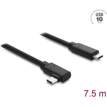 DELOCK aktīvais optiskais USB Type-C kabelis 10 Gbps, leņķa spraudnis pret spraudni, 7,5 m
