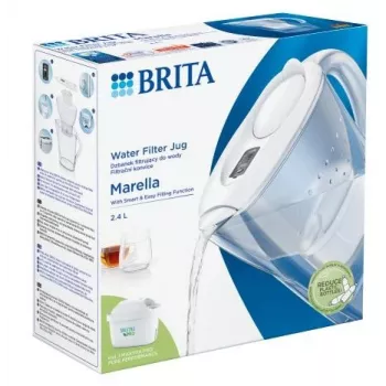 Ūdens filtra krūze BRITA Marella ar Maxtra Pro kasetni, 2,4 L, balta, ergonomisks rokturis