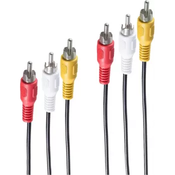 shiverpeaks BASIC-S 3x RCA - 3x RCA audio kabelis 2,5 m, melns - sarkans - balts - dzeltens (BS40150-2.5)