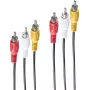 shiverpeaks BASIC-S 3x RCA - 3x RCA audio kabelis 2,5 m, melns - sarkans - balts - dzeltens (BS40150-2.5)