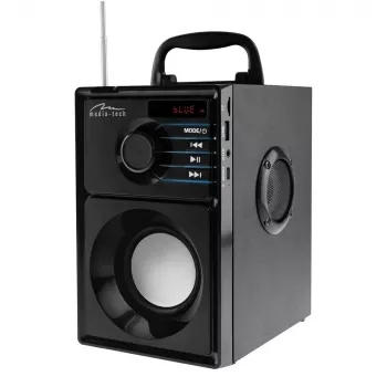 Bezvadu skaļrunis MEDIA-TECH MT3179, 20W (RMS 15W), Bluetooth 5.1, FM, MicroSD, USB, AUX, Li-Ion, 6 h, koka korpuss