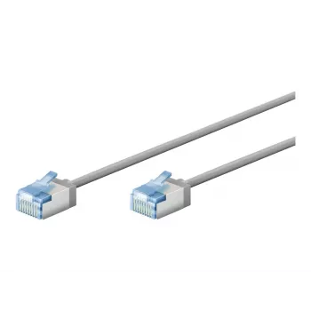 Goobay Ultra-Flexible CAT 6A Patch kabelis plāns U/FTP pelēks - īss spraudnis (74304)
