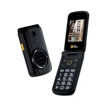 Salokāmais telefons AGM M8 FLIP — Divas SIM kartes, 2,8 collu (7,11 cm) ekrāns, 1500 mAh akumulators, 162 g, Melns