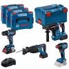 Skrūvgriežu komplekts BOSCH 18V GSR 18V-90C GDX 18V-210C GBH 18V-24C GSA 18V-28 ar 1x4.0Ah un 2x5.5Ah akumulatoriem