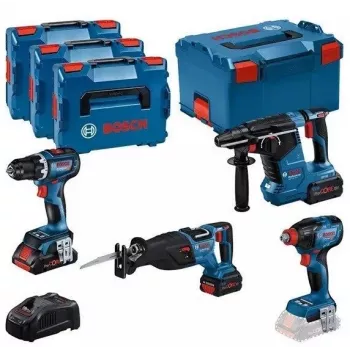 Skrūvgriežu komplekts BOSCH 18V GSR 18V-90C GDX 18V-210C GBH 18V-24C GSA 18V-28 ar 1x4.0Ah un 2x5.5Ah akumulatoriem