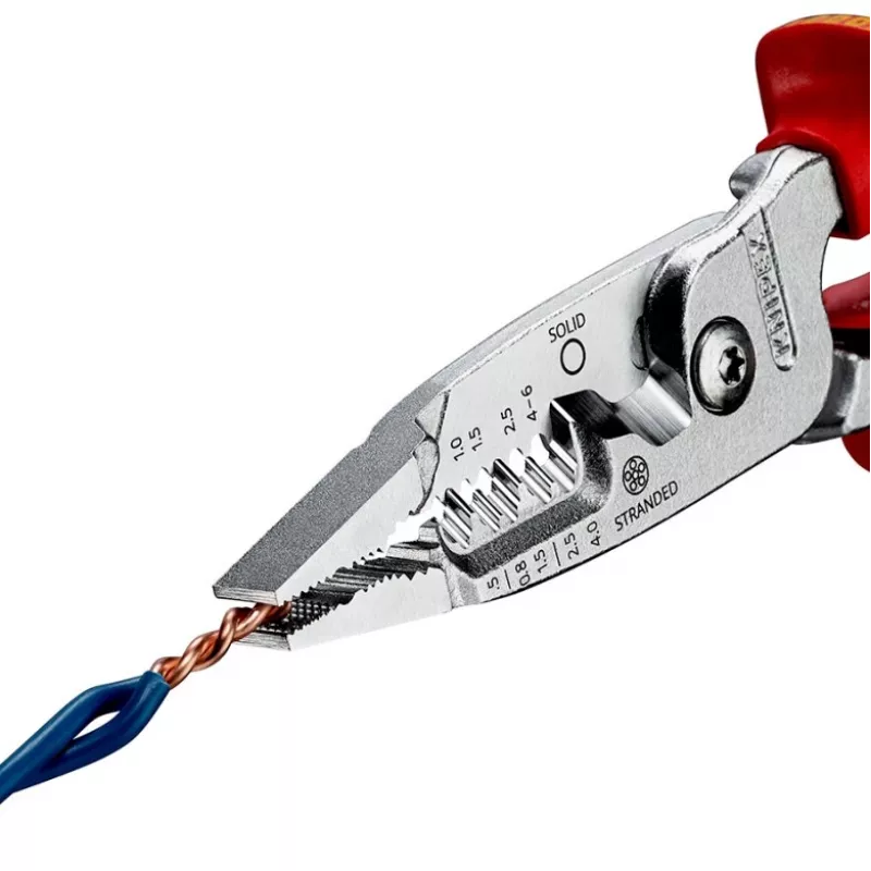 Kabeļu noņēmējs Knipex 13 76 200 ME 6 mm noņemšanas jauda Sarkans Nerūsējošais tērauds Dzeltens
