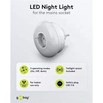 Goobay LED nakts gaisma kontaktligzdai (64566)
