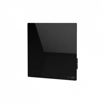 AENO Premium Eco Smart Quadro sienas sildītājs, 500W, 50x50 cm, rūdīts stikls, infrasarkanais+konvekcijas apkures veids, LED displejs, kontaktdakša Eiropa (E/F tips), MELNS, Ražots Polijā
